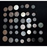 A COLLECTION OF GEORGIAN AND LATER COPPER AND SILVER COINS