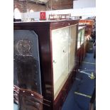 TWO MAHOGANY GLAZED DISPLAY CABINETS