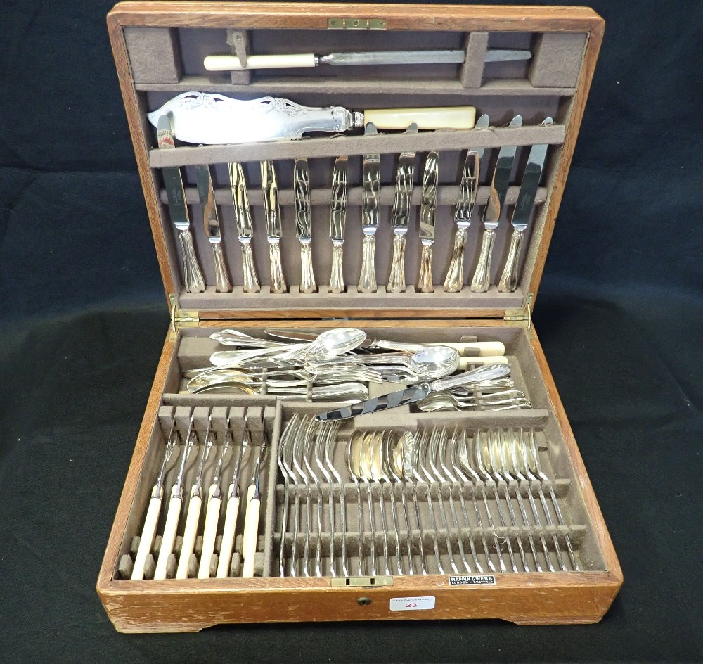 A MAPPIN AND WEBB CANTEEN OF SILVER PLATED CUTLERY