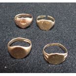 A COLLECTION OF GENTLEMAN'S 9CT YELLOW GOLD SIGNET RINGS