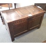 A CROMWELLIAN OAK COFFER