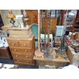 A REPRODUCTION PINE CHEST OF DRAWERS