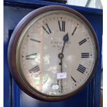 A 19TH CENTURY MAHOGANY CASED SINGLE TRAIN FUSEE DIAL CLOCK