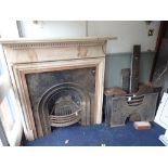 A GEORGE III STYLE PINE FIRE SURROUND