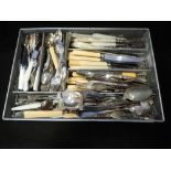 A COLLECTION OF MIXED SILVER PLATED FLATWARE