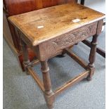 AN OAK JOINT STOOL