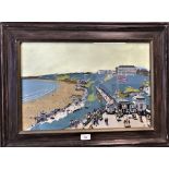 EDWARD WALKER (1879-c.1955) A view of Scarborough seafront bustling with figures
