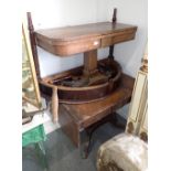 A GEORGE IV MAHOGANY AND BRASS INLAID CARD TABLE