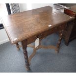 AN OAK SIDE TABLE IN LATE 17TH CENTURY STYLE