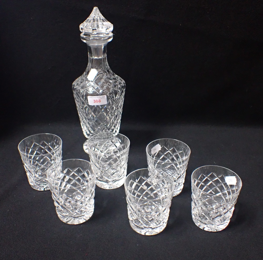 A CUT GLASS DECANTER