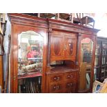 A LARGE EDWARDIAN MAHOGANY GENTLEMAN'S DRESSING WARDROBE