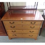 A MAHOGANY AND CROSS BANDED CHEST OF DRAWERS