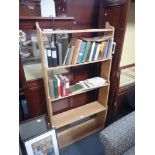 A SET OF PINE OPEN SHELVES