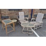A COLLECTION OF VINTAGE RATTAN CONSERVATORY FURNITURE