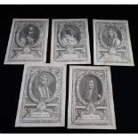 VANDERBANK AFTER LUTTERELL, a series of five engraved Royal Portraits