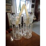 A PAIR OF VICTORIAN CUT GLASS LUSTRES