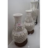 A PAIR OF BLANC DE CHINE VASES