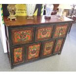 A CHINESE STAINED AND LACQUERED SIDE CABINET