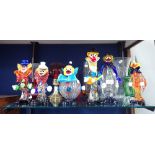 A COLLECTION OF MURANO CLOWNS