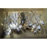 A COLLECTION OF KINGS PATTERN SILVER PLATED FLATWARE
