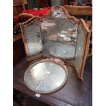 A 1930S VENETIAN STYLE TRIPLE DRESSING TABLE MIRROR