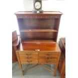 A MAHOGANY BOOKCASE AND FILING CHEST