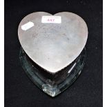 A SILVER HEART SHAPED TRINKET BOX