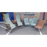 A COLLECTION OF VINTAGE FOLDING DECK CHAIRS