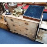 AN EDWARDIAN STRIPPED SATIN BIRCH CHEST OF DRAWERS