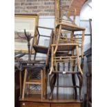 A PAIR OF REGENCY SIMULATED BAMBOO OCCASIONAL CHAIRS