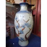 A LARGE JAPANESE STYLE STUDIO POTTERY VASE