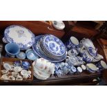 A COLLECTION OF BLUE AND WHITE CERAMICS and other items