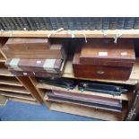 A COLLECTION OF CUTLERY BOXES and other items