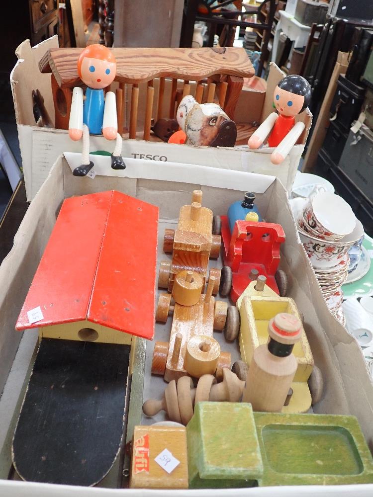 A COLLECTION OF VINTAGE WOODEN TOYS