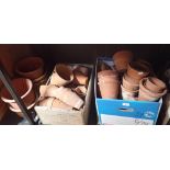 A COLLECTION OF OLD TERRACOTTA FLOWER POTS