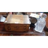 A VICTORIAN WALNUT PARQUETRY SEWING BOX,