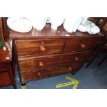 A VICTORIAN MAHOGANY CHEST OF DRAWERS, 100cm wide