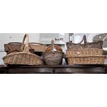 A COLLECTION OF WICKER BASKETS