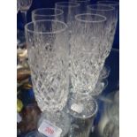 SEVEN CHAMPAGNE FLUTES