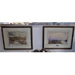 A VICTORIAN WATERCOLOUR OF A HIGHLAND SCENE, and another similar