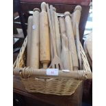 A COLLECTION OF WOODEN ROLLING PINS