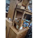 A VICTORIAN STRIPPED PINE CHEST OF DRAWERS, 92cm wide and a similar pine dressing table (2)