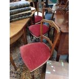 A SET OF SIX VICTORIAN WALNUT DINING CHAIRS