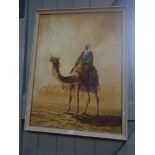 AN ARAB ON HIS CAMEL, oil on canvas