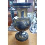 AN ART DECO BI-COLOURED METAL VASE of baluster form, 27cms high