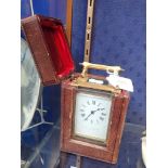 A LATE VICTORIAN BRASS CASED CARRIAGE CLOCK, by 'The Sheffield Goldsmith's Co Ltd'