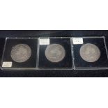 THREE GEORGE III CROWNS, all dated 1821