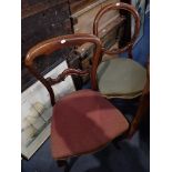 A SET OF FOUR VICTORIAN ROSEWOOD DINING CHAIRS and a similar chair (5)