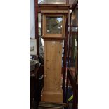 AN 18TH CENTURY PINE LONGCASE CLOCK, with brass dial movement inscribed,'Jno BRAMLEY ANDOVER'