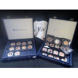 A COLLECTION OF WESTMINSTER DOLLAR COMMEMORATIVE ROYAL COINS in two velvet covered boxes